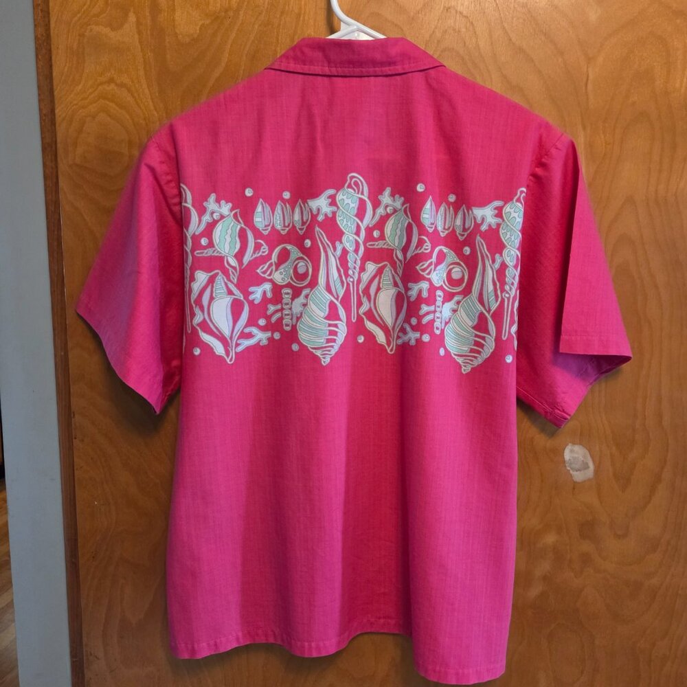 Ocean Pacific Pink Aloha Surfer Hawaiian Shirt Men's Size M  (48)